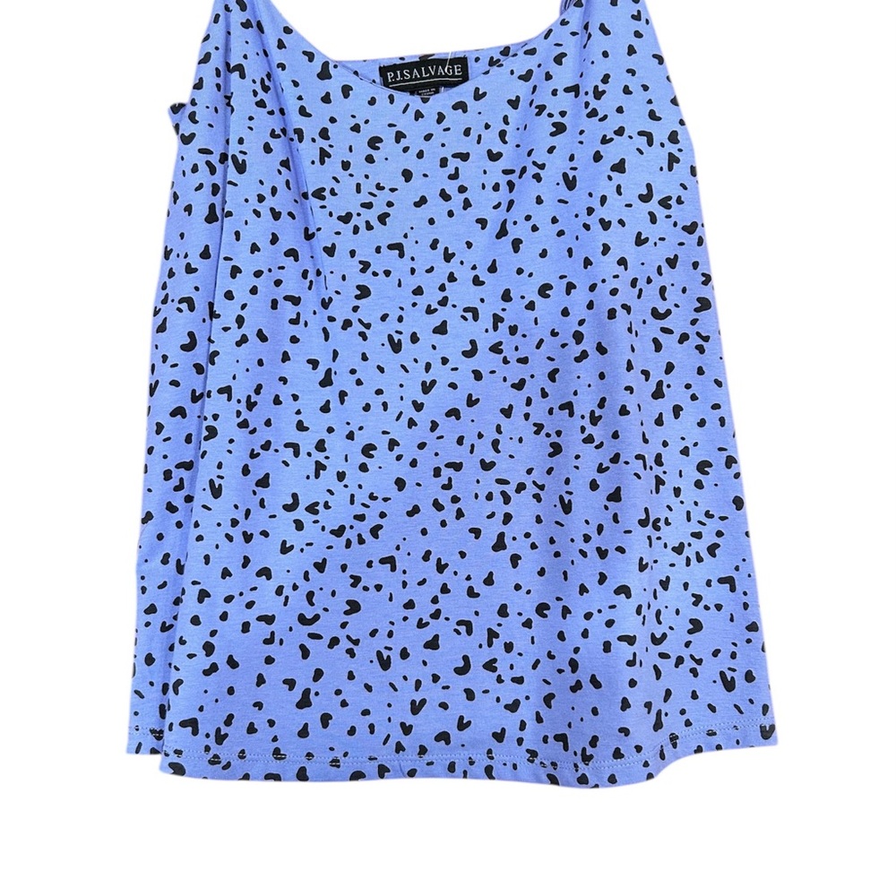 P.J. Salvage Blue Tank Top with Black Spots
